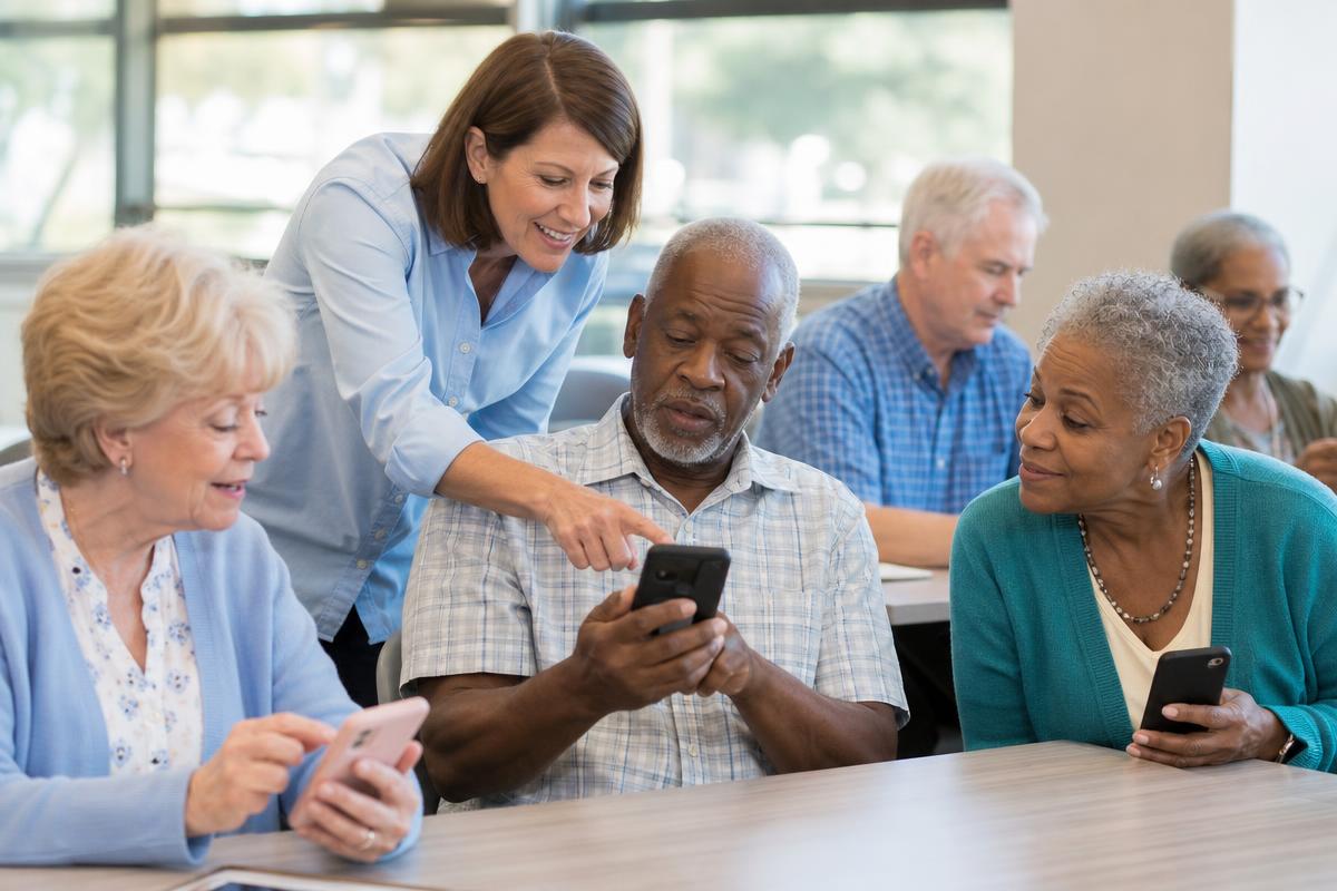 Older adults learning to use smartphones with guidance from an instructor